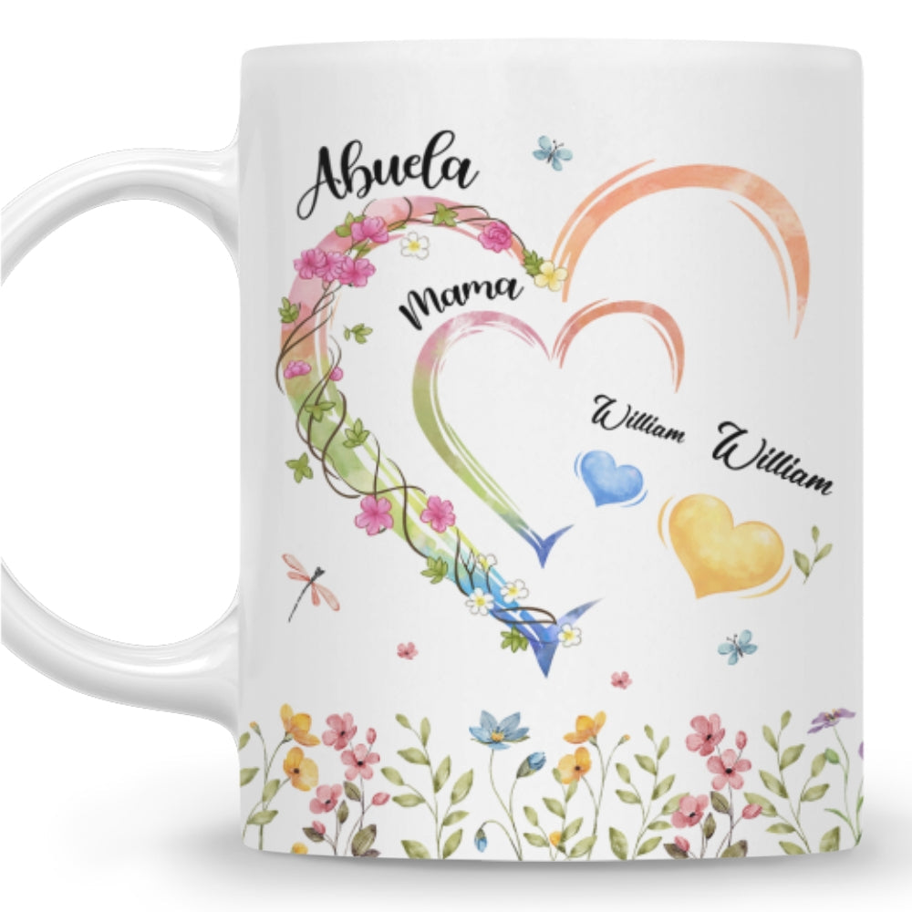 Custom Mother's Day Gift for Mom & Grandma • Mom Grandma Hearts - Personalized Coffee Mug
