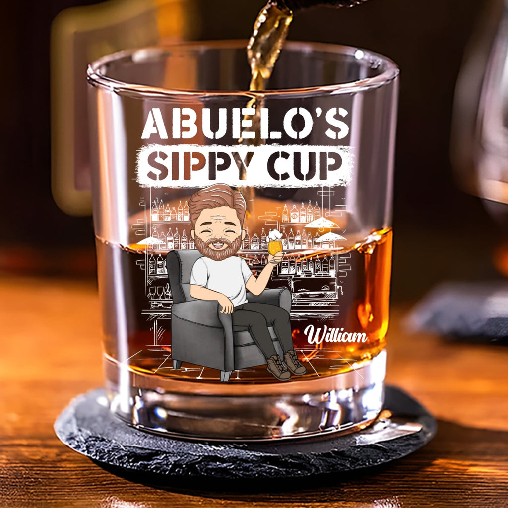 Custom Father's Day Birthday Gifts for Dad • Dad Sippy Cup - Personalized Whiskey Glass