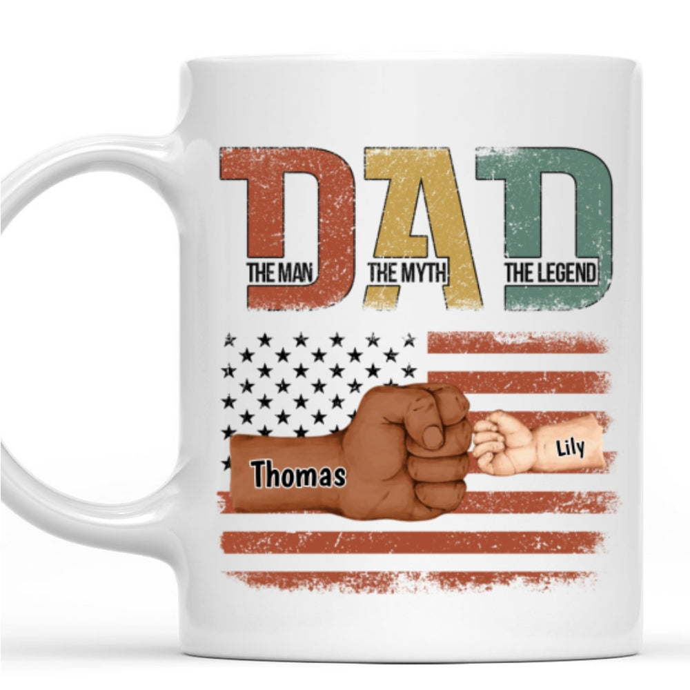 Custom Father's Day, Special Gift for Dad & Grandpa • The Myth - Personalized Coffee Mug