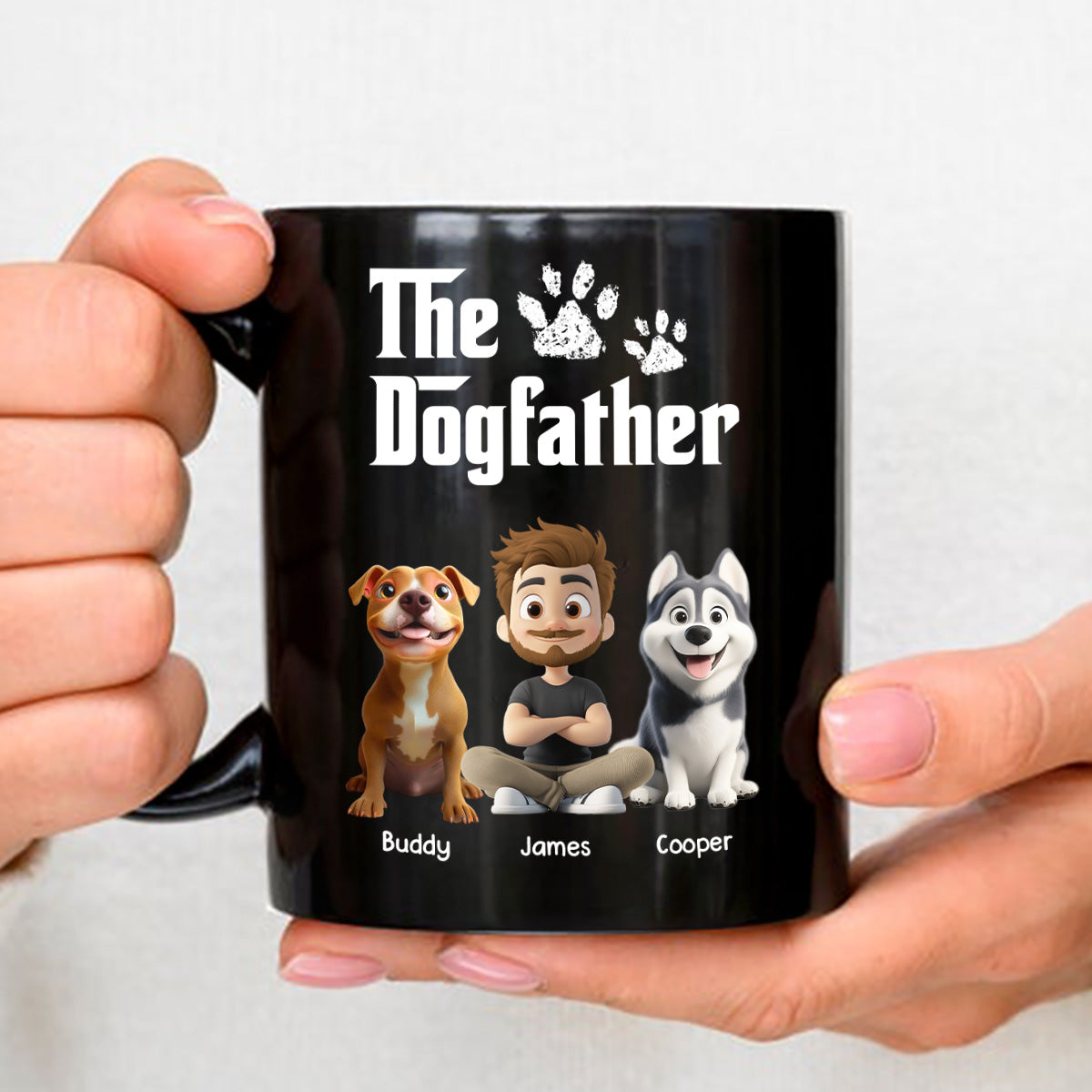 Custom Christmas & Birthday Keepsake Gift • Cool Dog Father - Personalized Coffee Mug