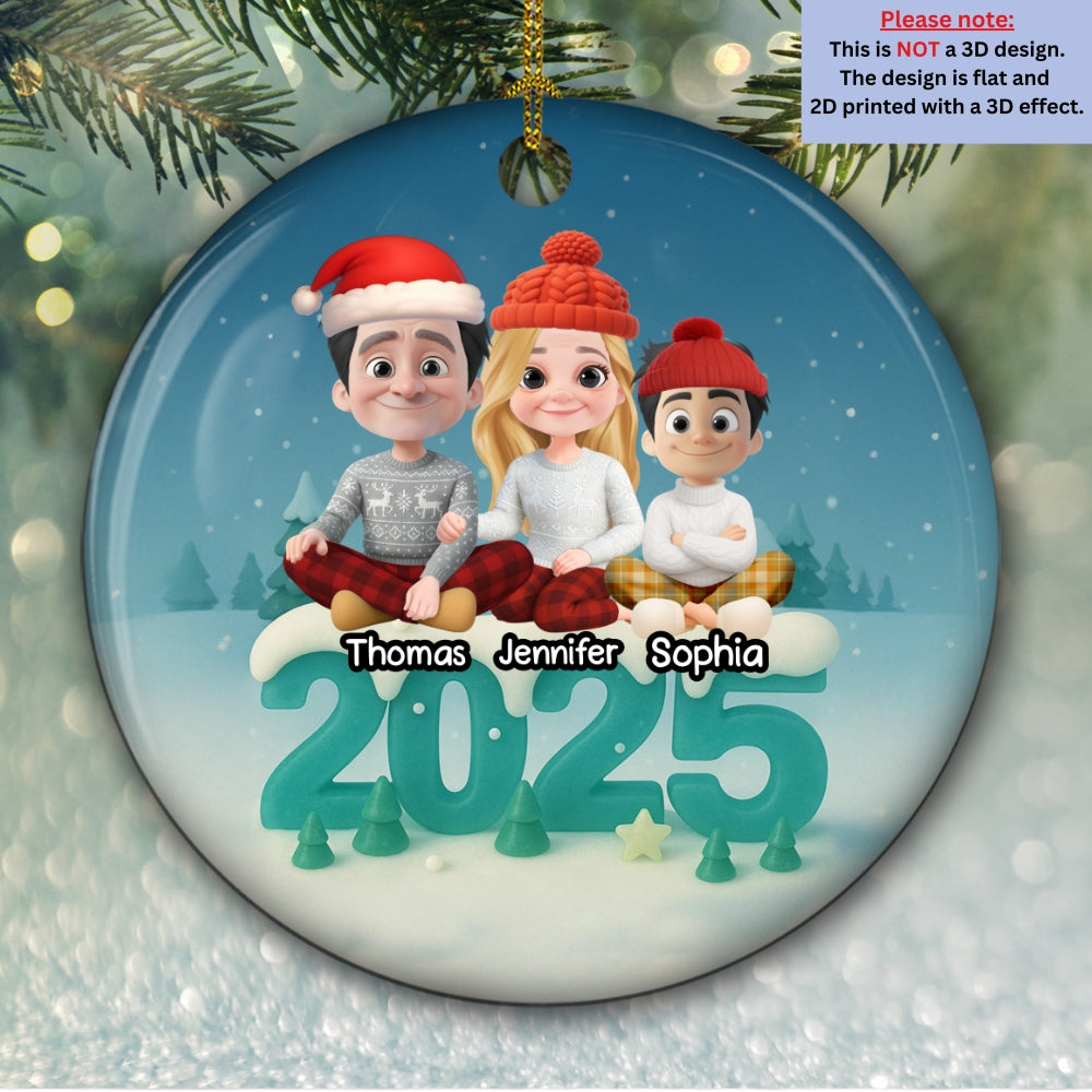 Custom Family Ornament, Christmas Gift for Family Members •  See Through You - Personalized 3D Effect Ceramic Ornament