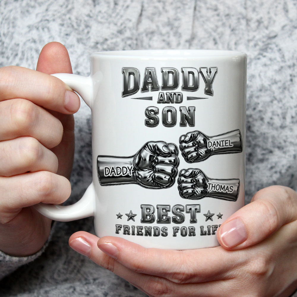 Custom Father's Day Gift For Son • Best Friend For Life - Personalized 3D Effect Coffee Mug
