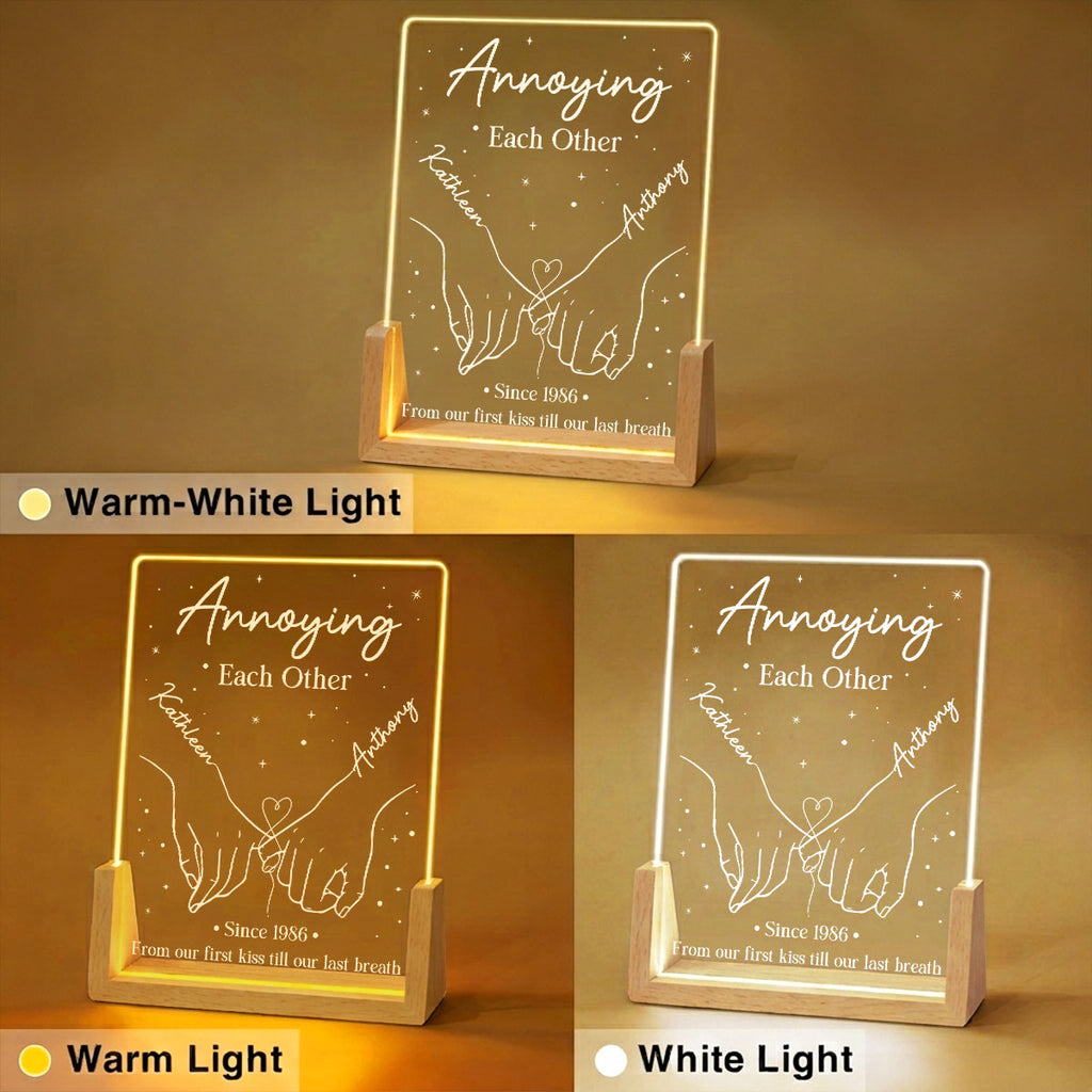 Custom Anniversary, Wedding, Christmas Gift For Husband, Him• Annoying each Other - Personalized Night Light