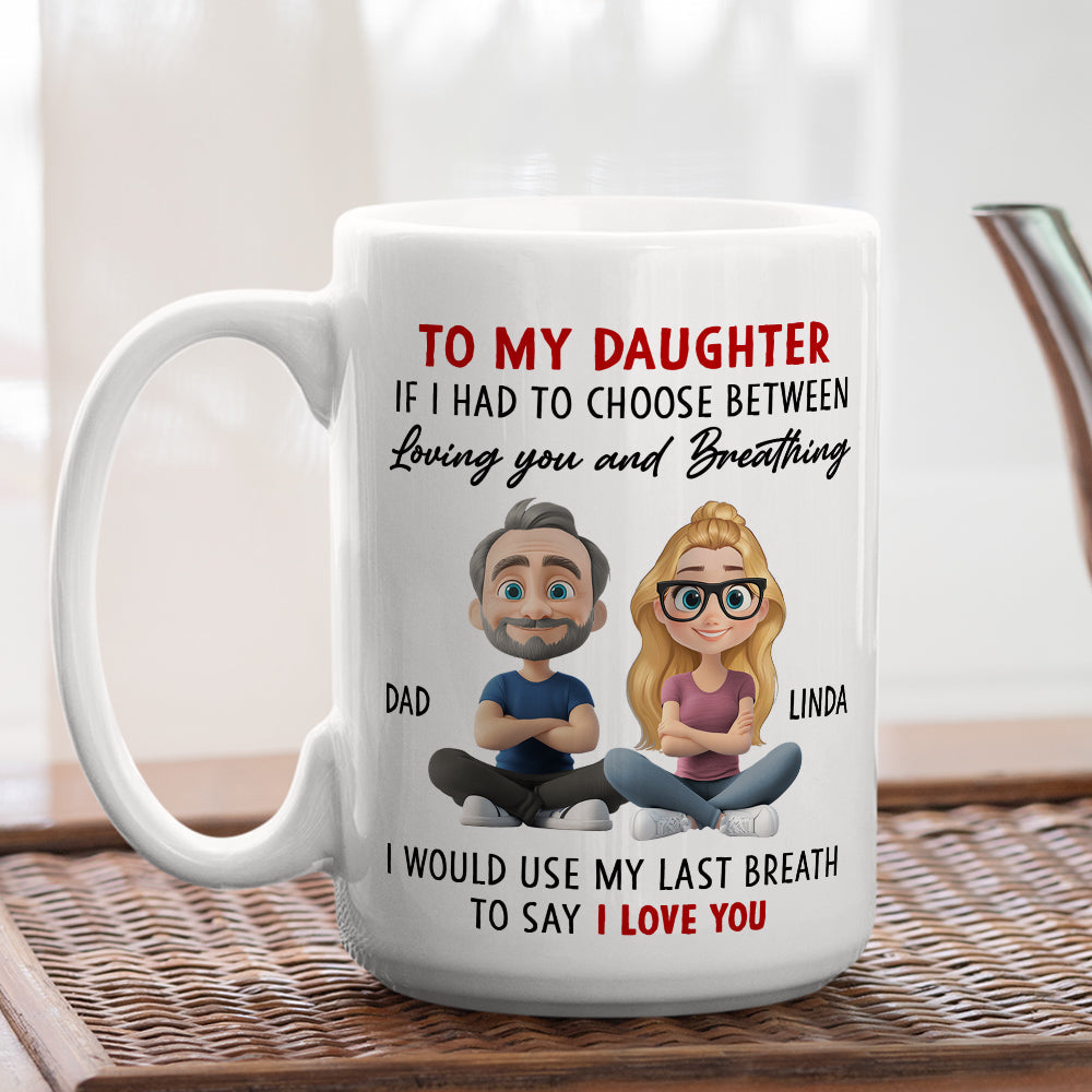 Custom Christmas & Birthday Gift for Daughter • Loved Beyond Words Always - Personalized Coffee Mug