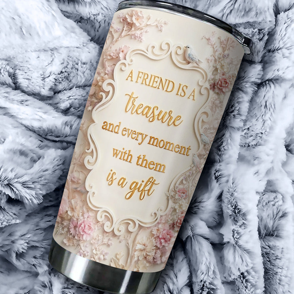 Custom Christmas Birthday Gifts For Best Friend • A True Treasure - Personalized 3D Effect Tumbler