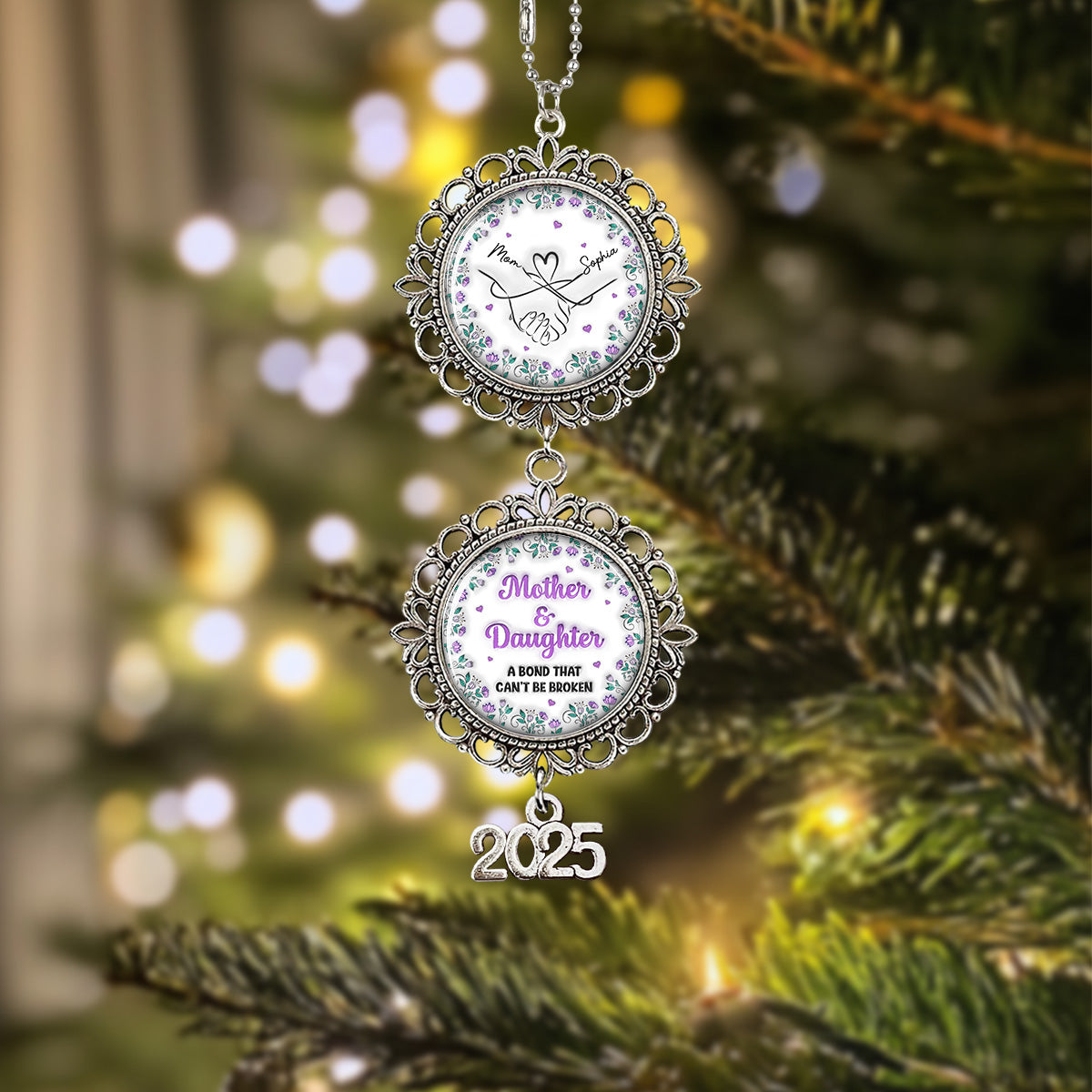 Custom Keepsake Christmas Ornament •  A Bond That Cant Be Broken - Personalized Charming Ornament