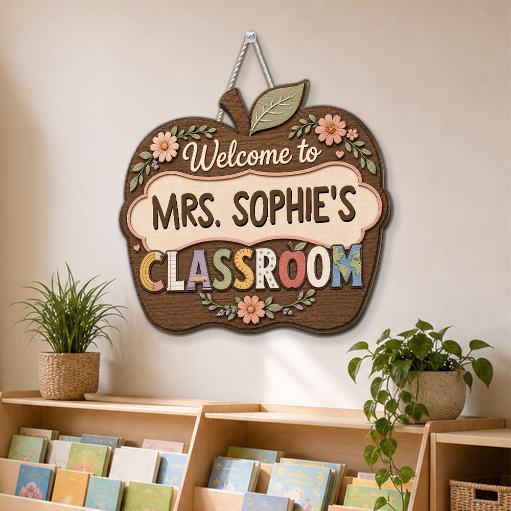 Custom Home & Wall Decor, Birthday & Christmas Gift • Shaping Minds Touching Hearts Forever - Personalized 3D Effect Wood Sign