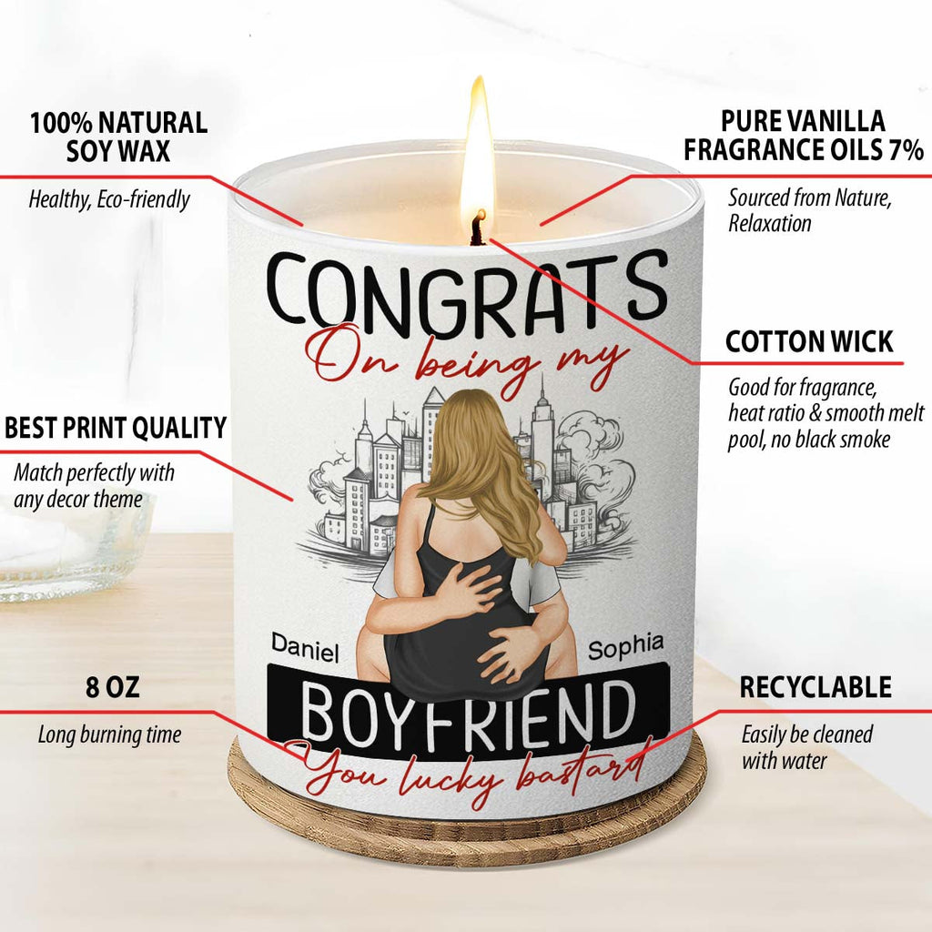 Congrats On Being My Boyfriend - Personalized Candle