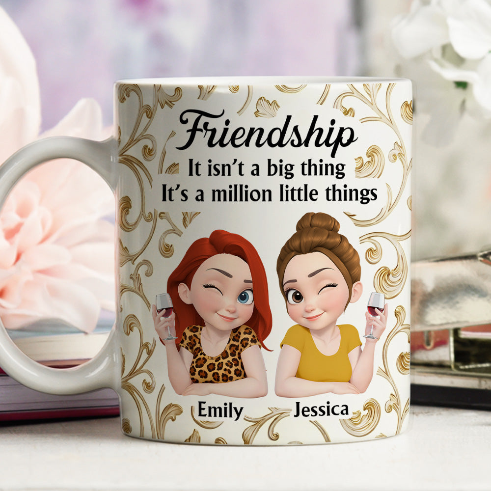 Custom Best Friend, Christmas & Birthday Friendship Keepsake Gift • Friend Is A Million Little Things - Personalized Coffee Mug