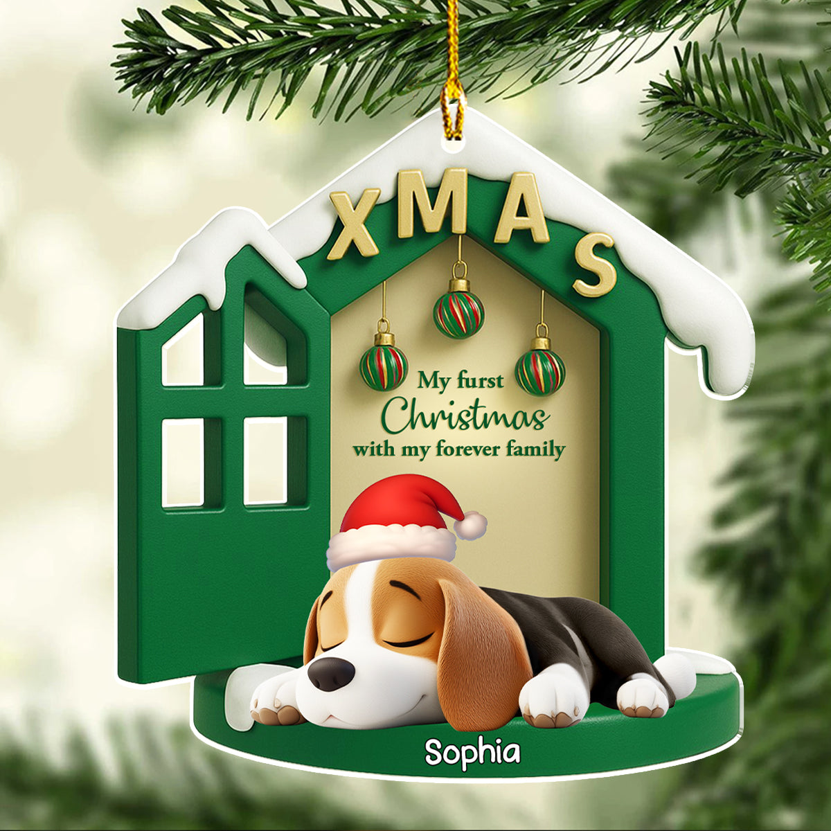 Custom Keepsake Christmas Ornament •  Sweetest Home Ever - Personalized 3D Effect Acrylic Ornament