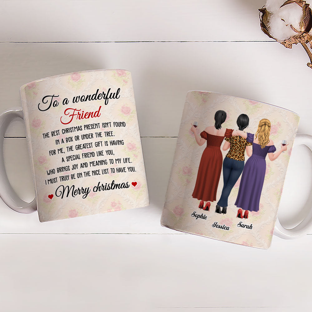 Custom Best Friend, Christmas & Birthday Friendship Keepsake Gift • To My Wonderful Friend - Personalized Coffee Mug