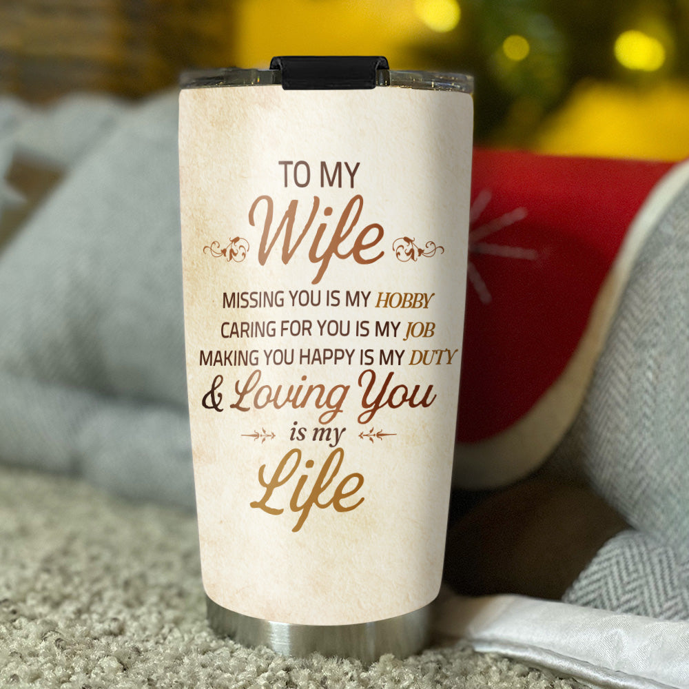 Custom Christmas Anniversary Gifts For Couple • My Life With You - Personalized Tumbler