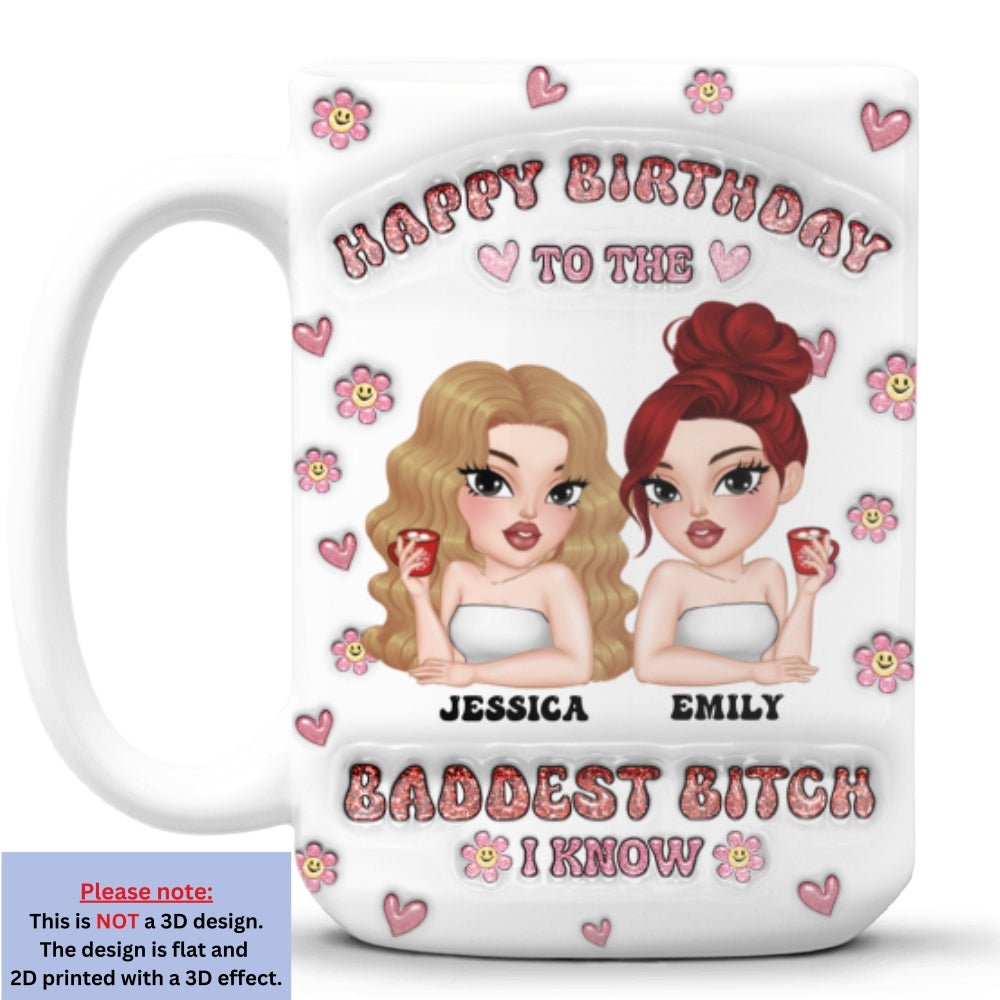 Custom Best Friend, Christmas & Birthday Friendship Keepsake Gift • Slaying Every Year- Personalized 3D Inflated Effect Mug