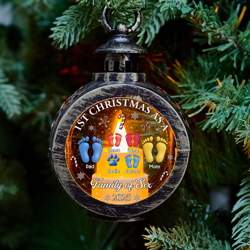Custom Family Christmas Gifts, Holiday Decor • Our First Christmas - Personalized Christmas Lantern