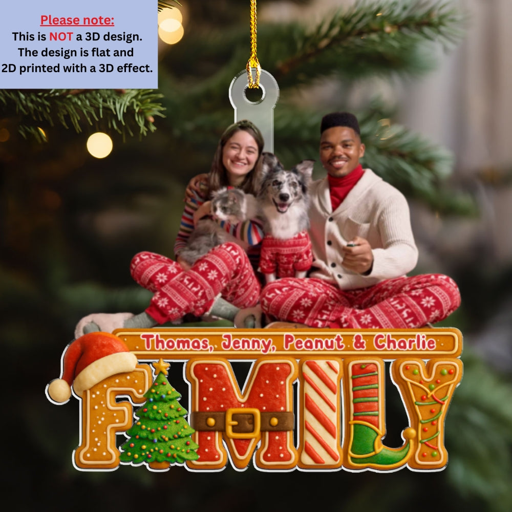 Custom Photo Family Ornament, Christmas Gift for Family Members • Our Christmas Laughter Photo - Personalized Acrylic Ornament