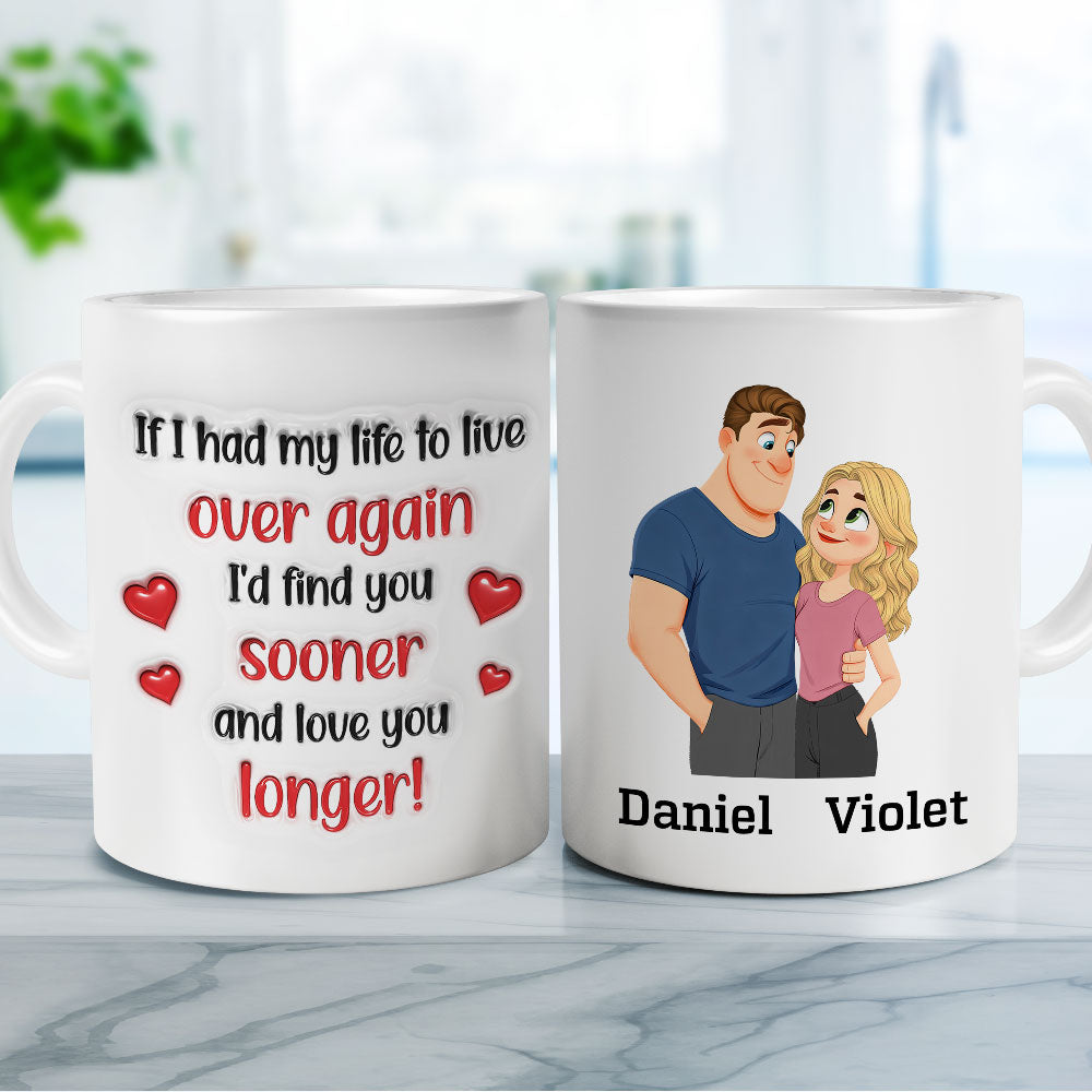 Custom Anniversary Keepsake Gifts For Couple • Love You More - Personalized 3D Inflated Effect Mug