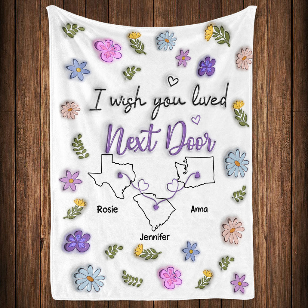 I Wish We Lived Closer - Personalized Fleece Blanket