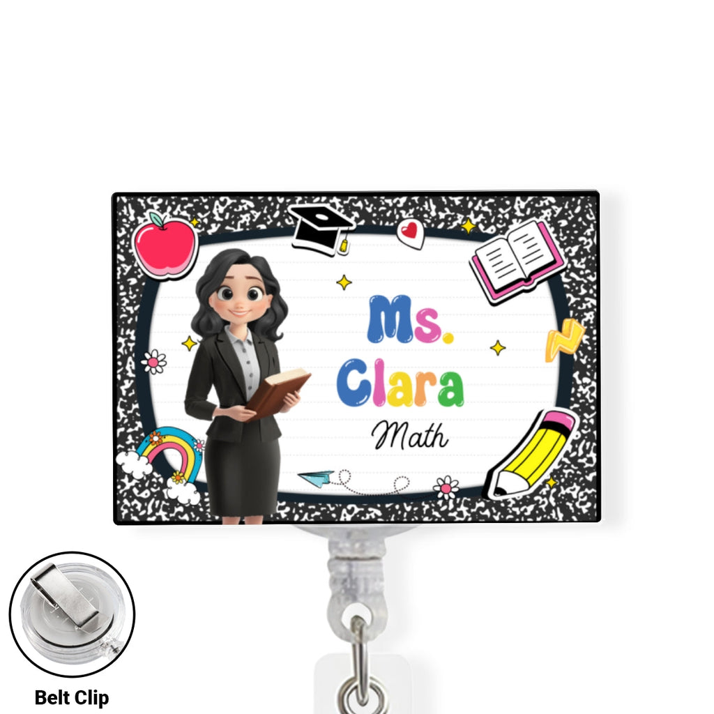 Custom Teacher Character ID Holder, Back To School Gift • Welcome To My Class - Personalized Acrylic Badge Reel
