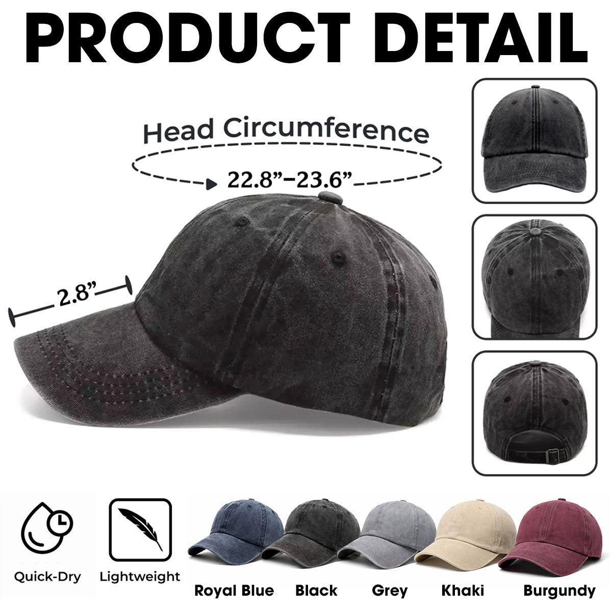 In A Cast - Personalized Vintage Washed Denim Cap