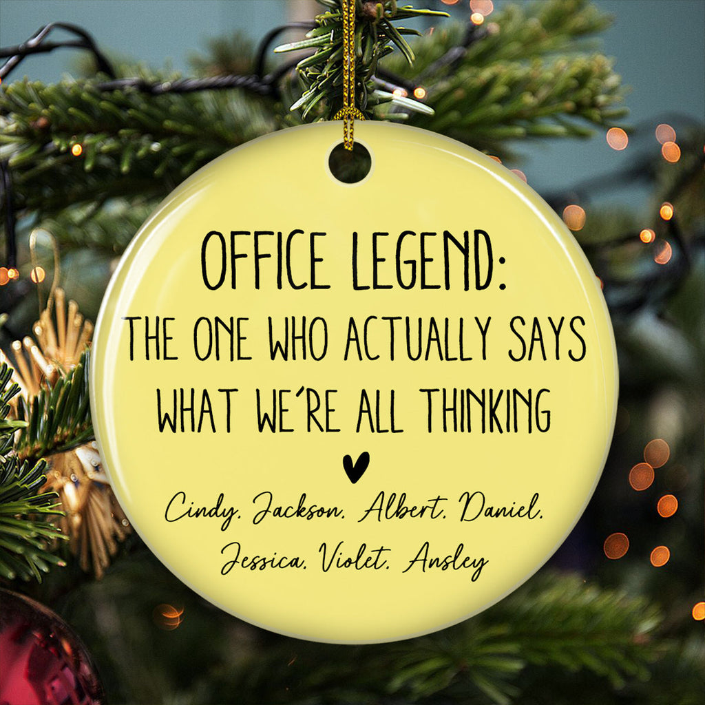 Custom Coworker Christmas Ornament, Team Appreciation Gift •  Workplace Wit And Sarcasm - Personalized Ceramic Ornament