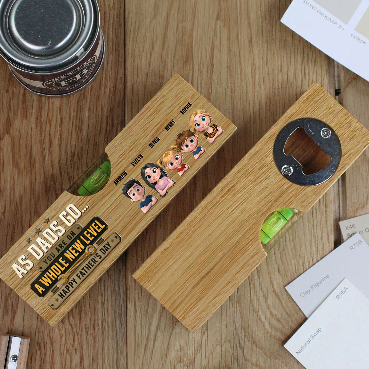 A New Level - Personalized Wooden Spirit Level Bottle Opener