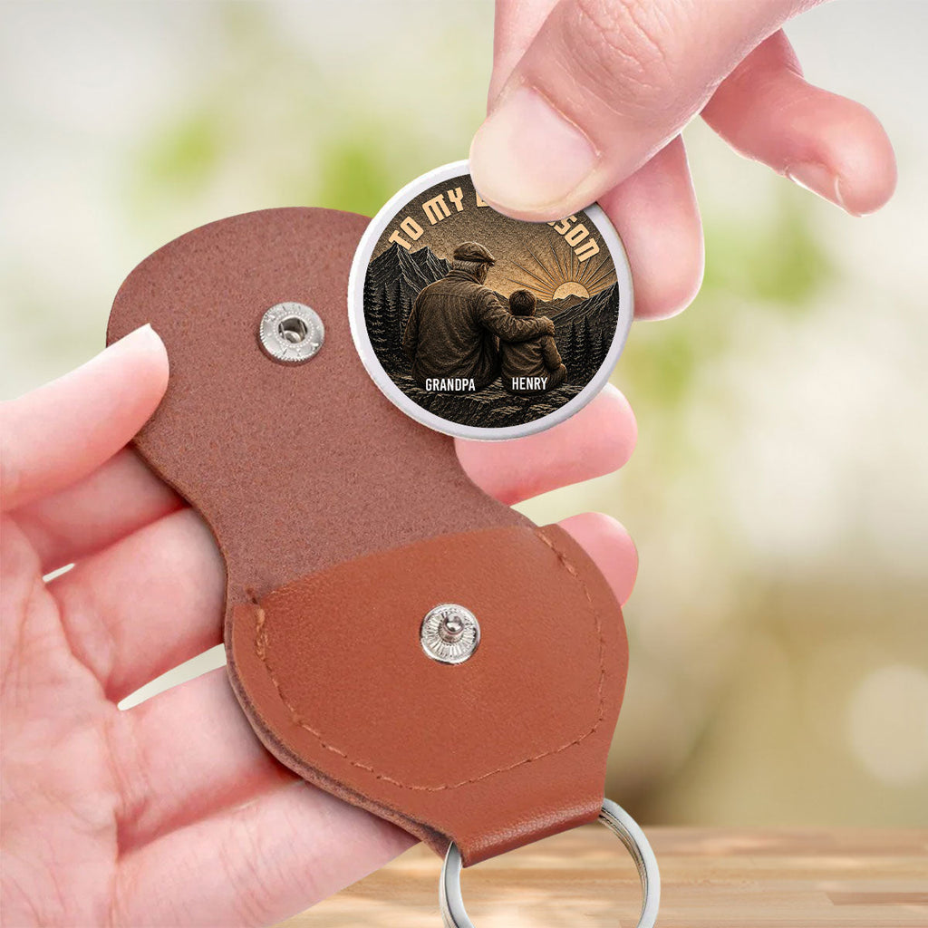 Custom Coin Keychain For Grandson Nephew, Family Keepsake • Nothing Will Ever Change That - Personalized Pocket Hug