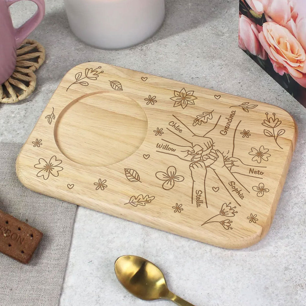 You Hold Our Hands, Also Our Hearts - Personalized Wooden Treat Board