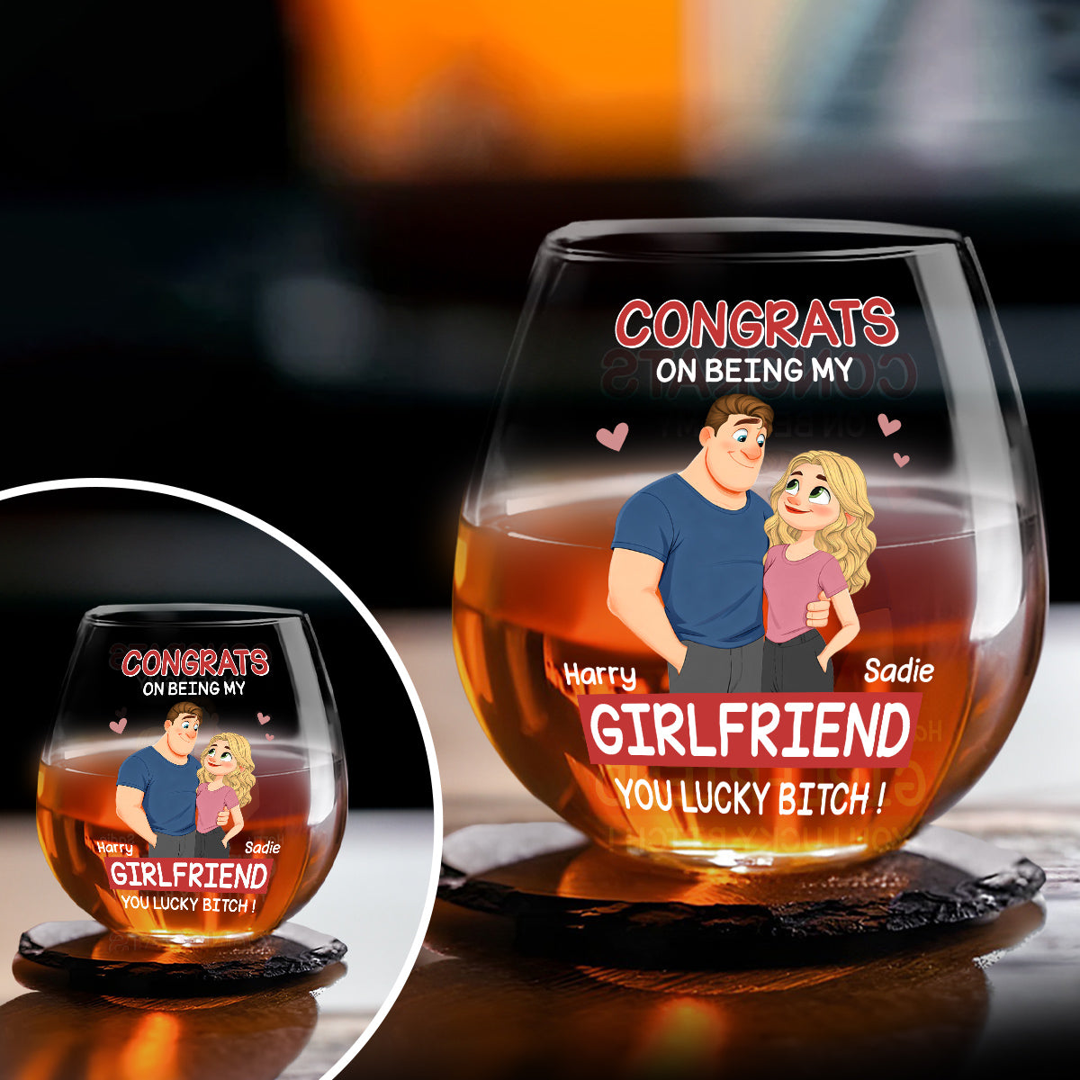 Love Is You - Personalized Wine Glass