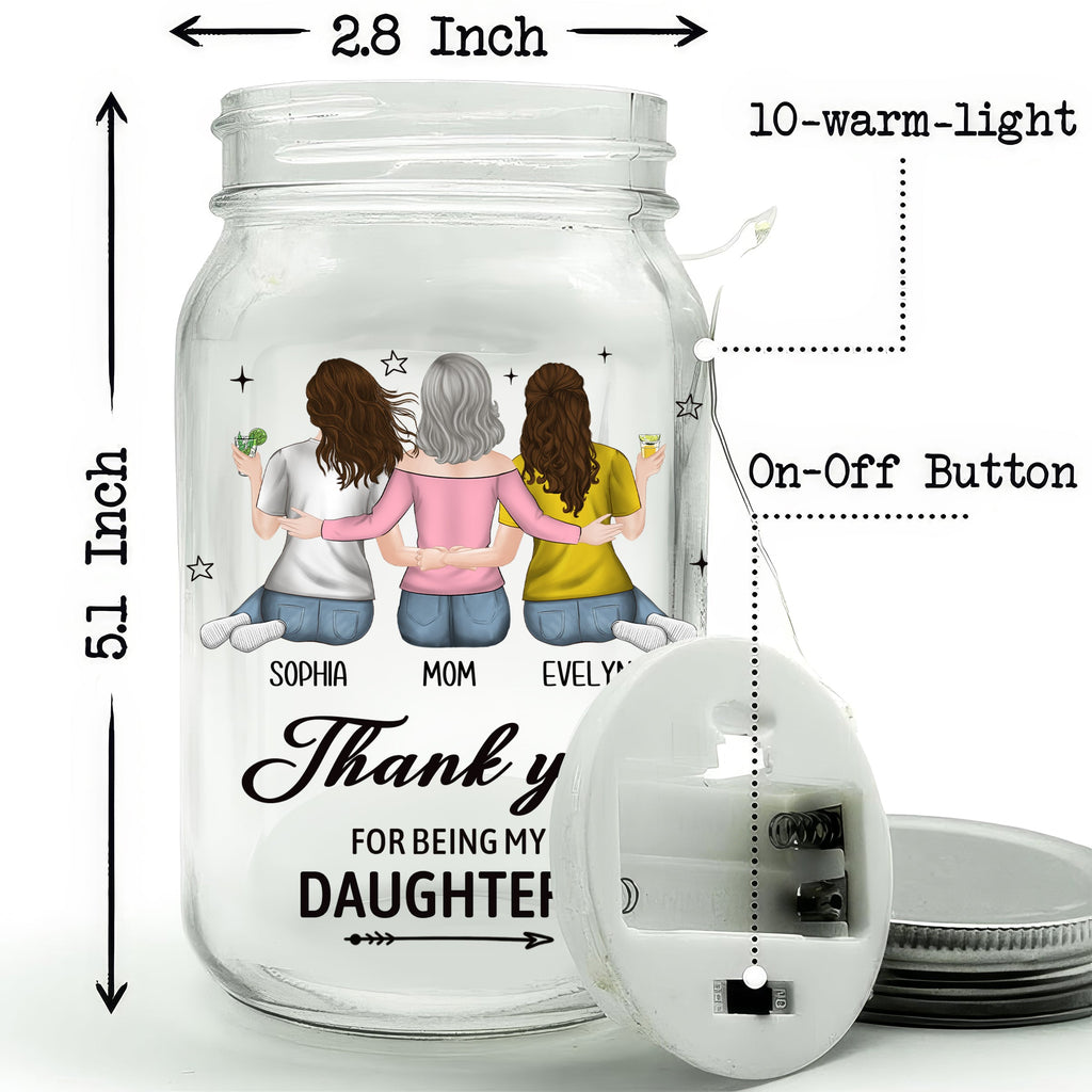 The Love Between Mother And Daughters Is Forever - Personalized Mason Jar Light