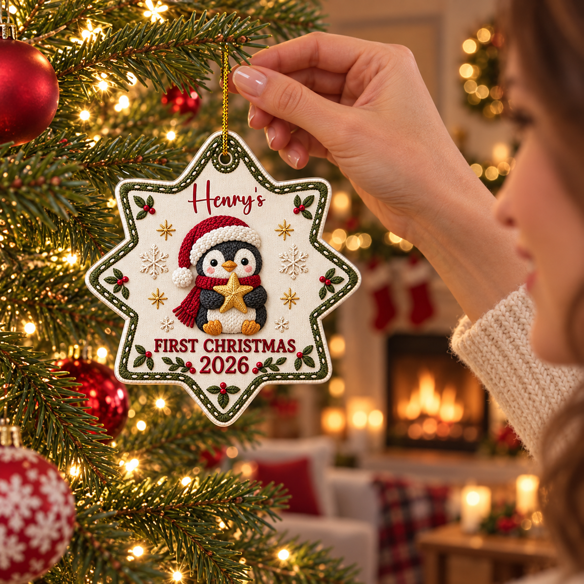 Custom Baby First Christmas Ornament for New Parents •  Little Christmas Miracle - Personalized Acrylic Ornament