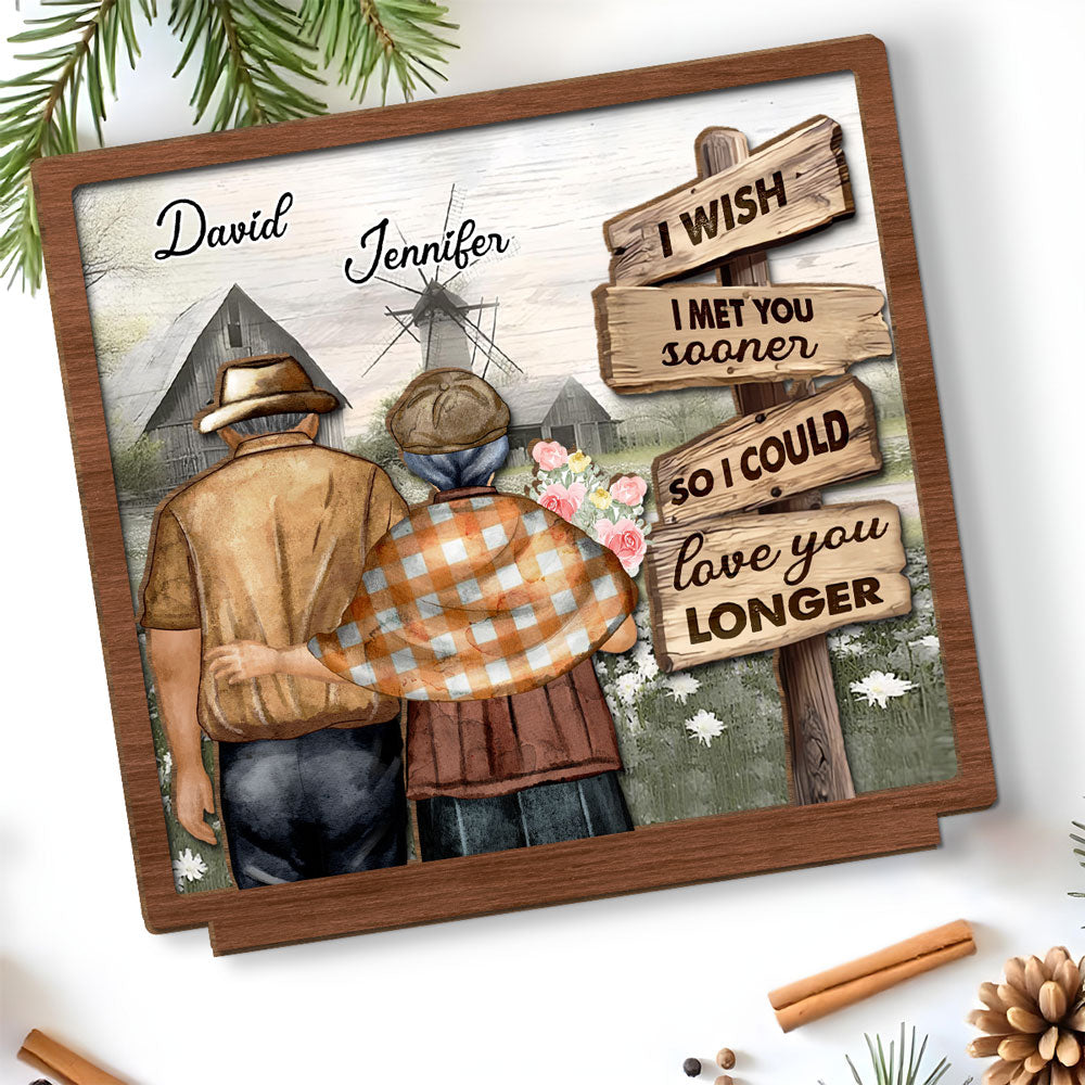 Custom Decor for Wife, Gift for Her • I Wish - Personalized 2-Layer Wood Plaque With Flat Base