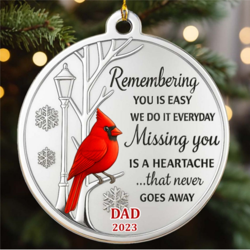 Custom Memorial Christmas Ornament, Sympathy Keepsake •  Missing You Is A Heartache - Personalized Acrylic Ornament