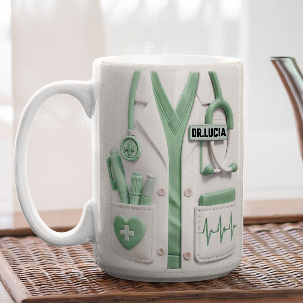 Custom Christmas & Birthday Keepsake Gift • Heroes In White Coats - Personalized 3D Inflated Effect Mug