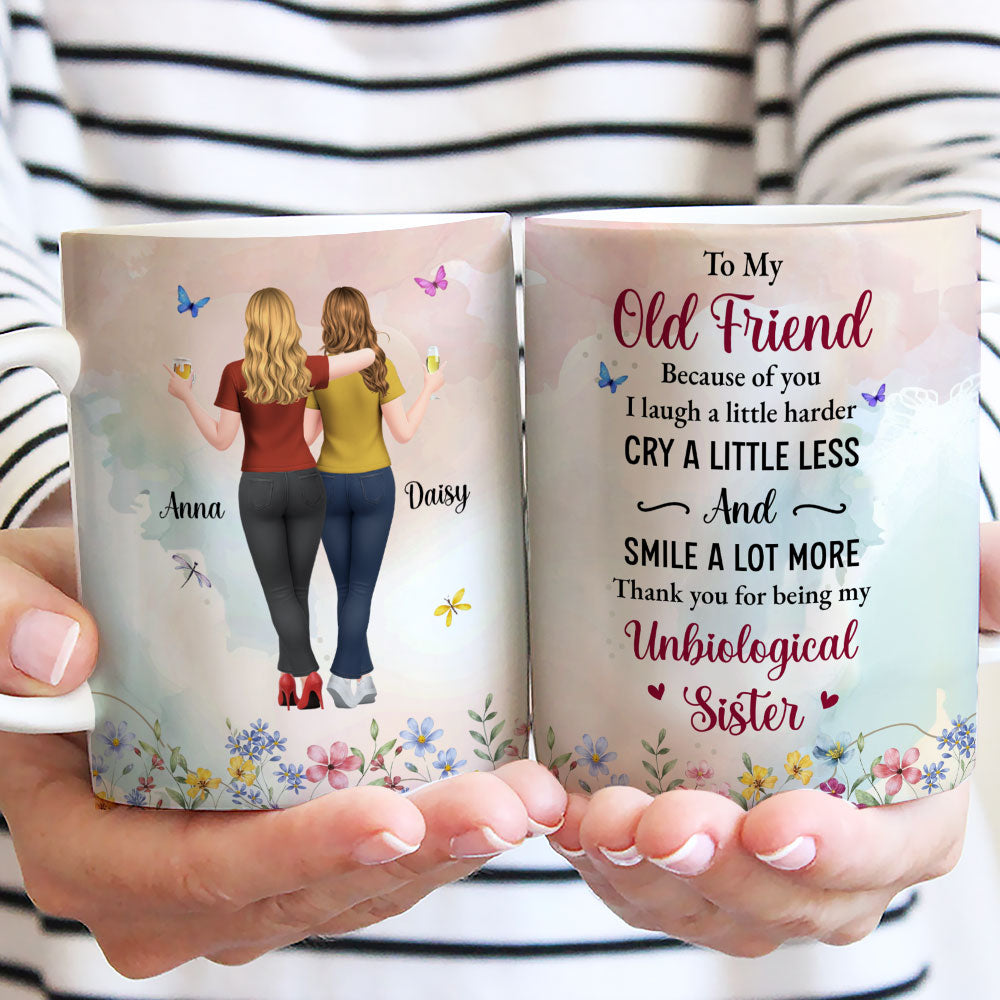 Custom Best Friend, Christmas & Birthday Friendship Keepsake Gift • Old Friend Unbiological Sister - Personalized Coffee Mug