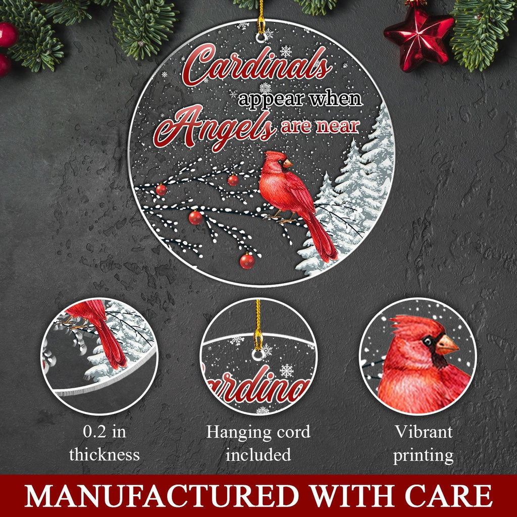 Custom Keepsake Christmas Ornament •  Cardinals Appear - Acrylic Ornament