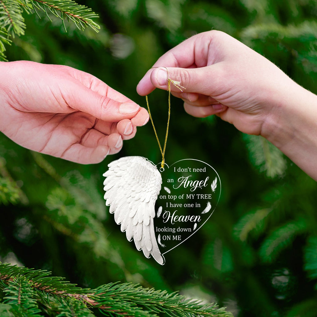 Custom Keepsake Christmas Ornament •  Angel In Heaven - Acrylic Ornament