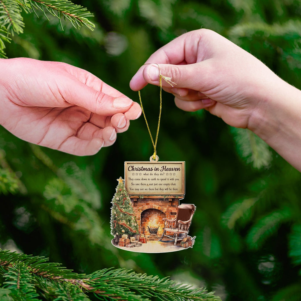 Custom Keepsake Christmas Ornament •  Christmas In Heaven - Acrylic Ornament
