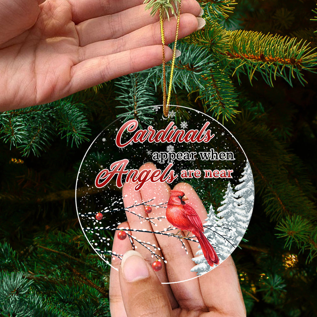 Custom Keepsake Christmas Ornament •  Cardinals Appear - Acrylic Ornament