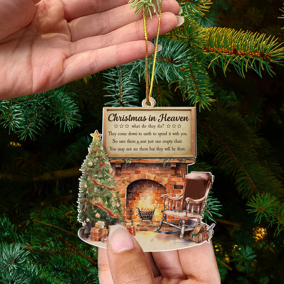 Custom Keepsake Christmas Ornament •  Christmas In Heaven - Acrylic Ornament