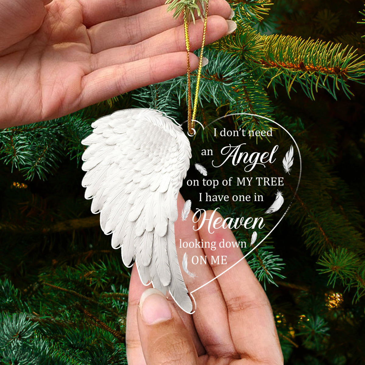 Custom Keepsake Christmas Ornament •  Angel In Heaven - Acrylic Ornament