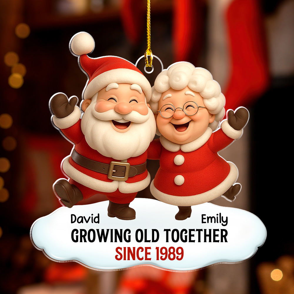 Custom Couple Christmas Ornament, Anniversary Gift •  Growing Old Together - Personalized Acrylic Ornament
