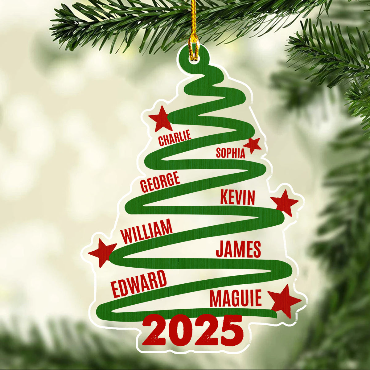 Custom Family Ornament, Christmas Gift for Family Members •  Home Gathering - Personalized Acrylic Ornament