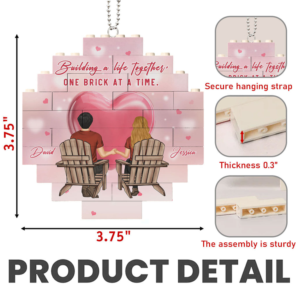 One Brick At A Time- Personalized Puzzle Car Ornament