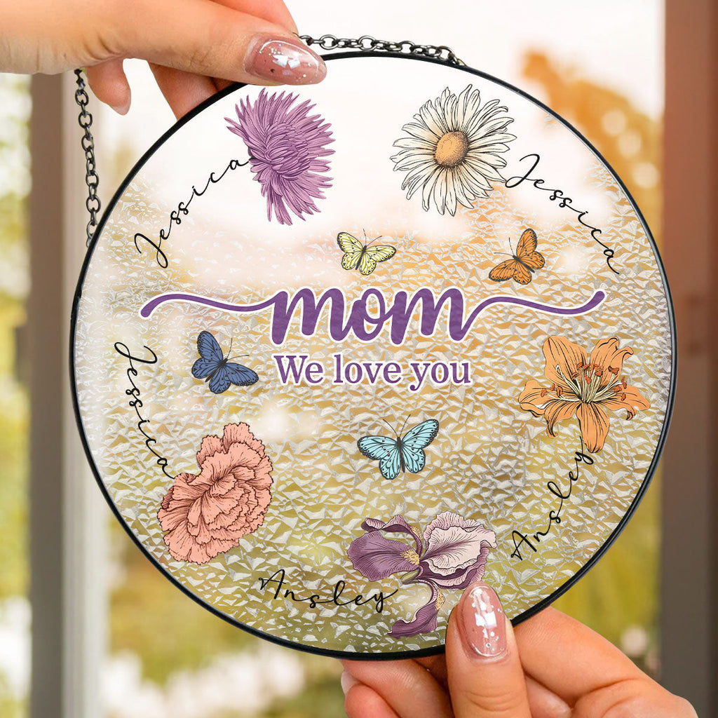 Custom Name Hanging Decor for Mom Daughter, Mother's Day Gifts • Mom You Brighten My Life - Personalized Window Hanging Suncatcher