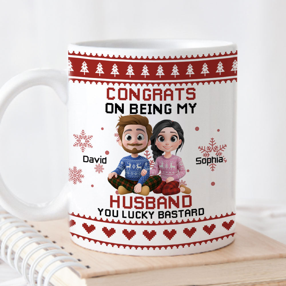 Custom Anniversary Keepsake Gifts For Couple • You Are A Lucky Man - Personalized Coffee Mug