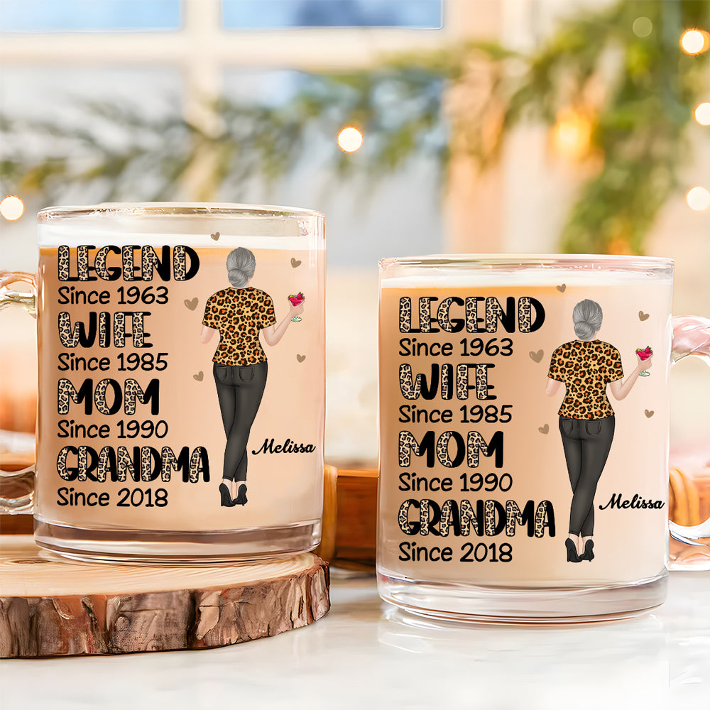 Custom Christmas & Birthday Gift for Mom • Legend Wife Mom Grandma - Personalized Glass Mug