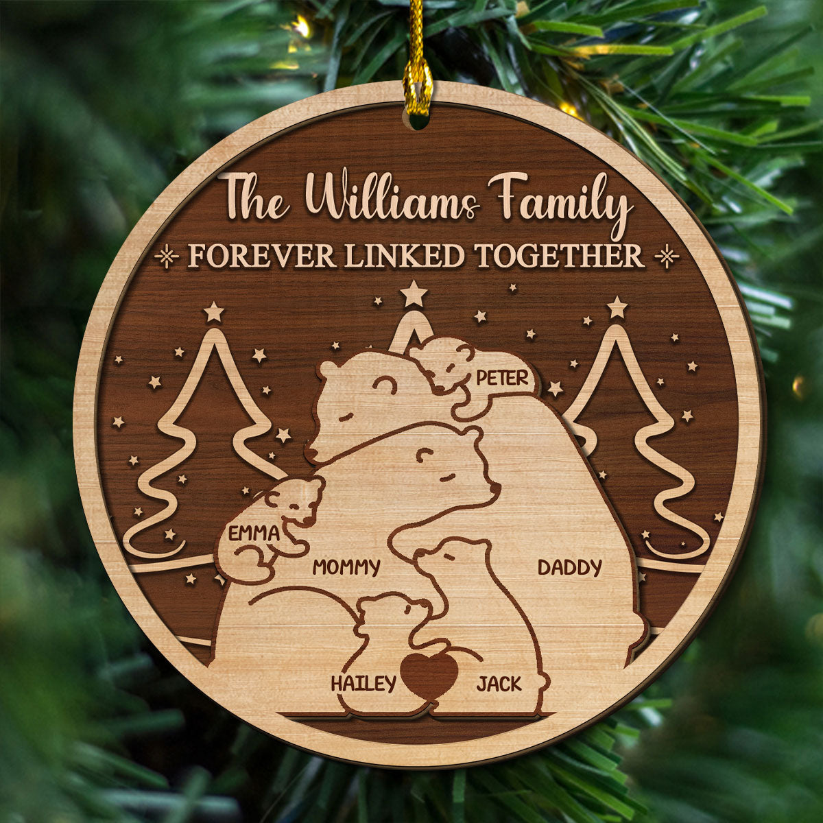 Custom Family Ornament, Christmas Gift for Family Members •  Home Is Where Love Stays - Personalized 2-Layered Wood Ornament