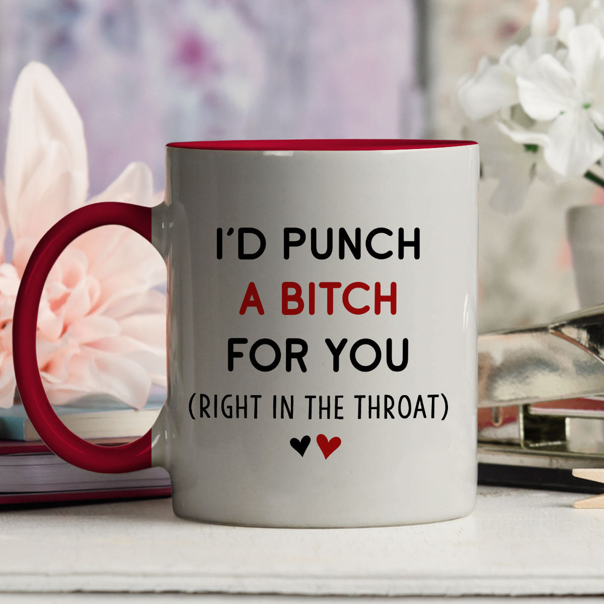 Custom Best Friend, Christmas & Birthday Friendship Keepsake Gift • Would Punch For You - Personalized Accent Mug