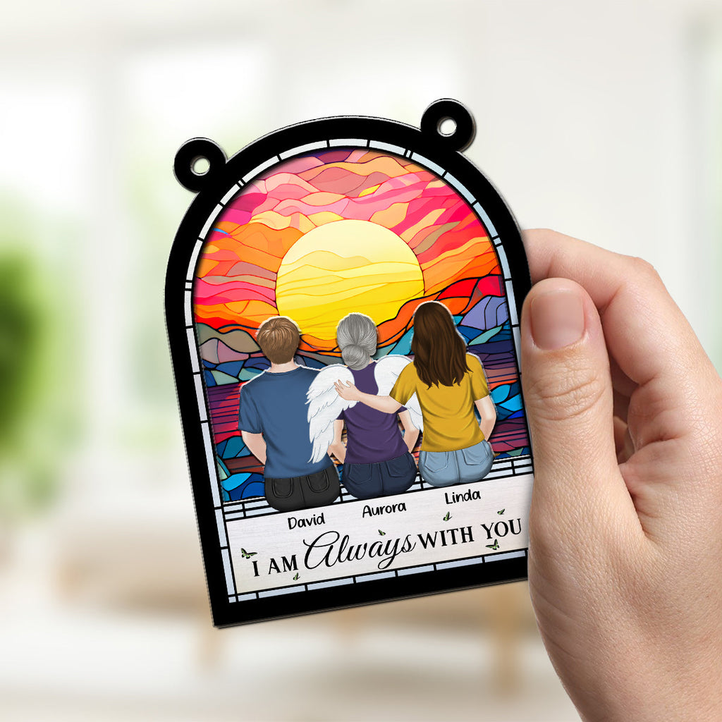 Custom Family Name Hanging Decor, Christmas Birthday Gift •  Forever In My Heart - Personalized Suncatcher