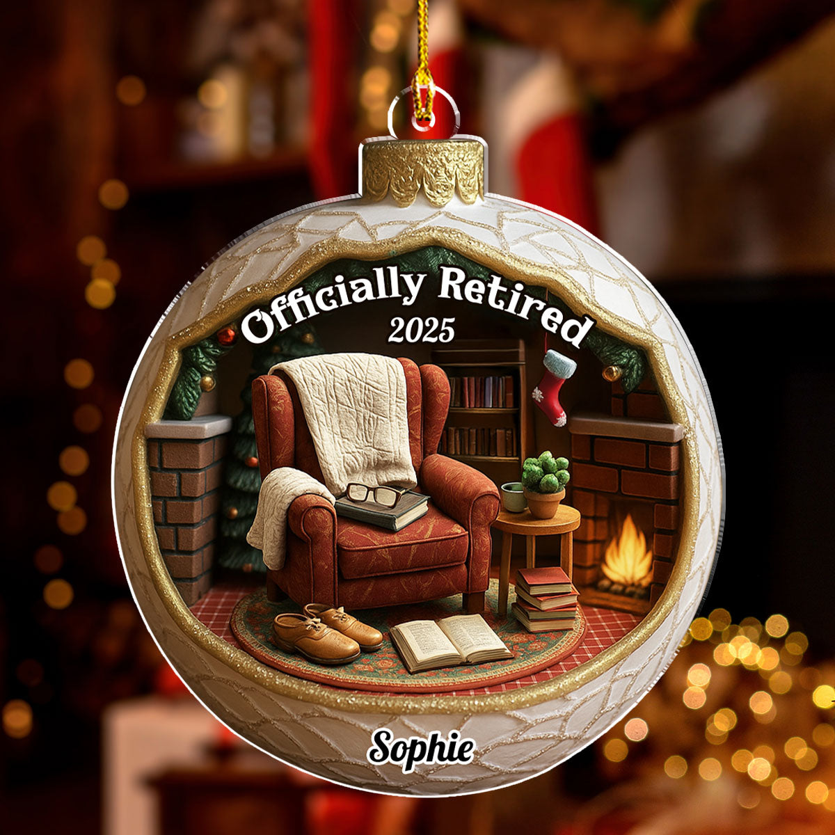 Custom Friendship Christmas Ornament, Best Friend Gift •  The Legend Has Retired - Personalized 3D Effect Acrylic Ornament